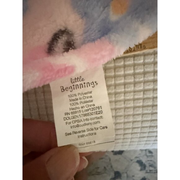 Little Beginnings Unicorn Plush w/Lovey Security Blanket Pink Floral Toy - Picture 5 of 9